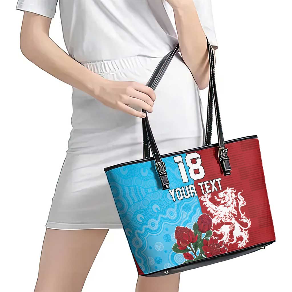 Custom British Lions Waratahs Leather Tote Bag Unique Style - Aussie Hoodie