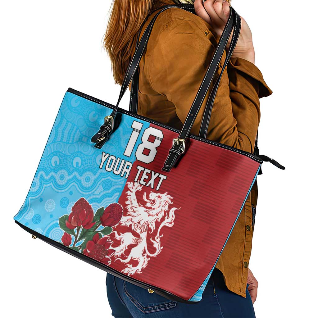 Custom British Lions Waratahs Leather Tote Bag Unique Style - Aussie Hoodie