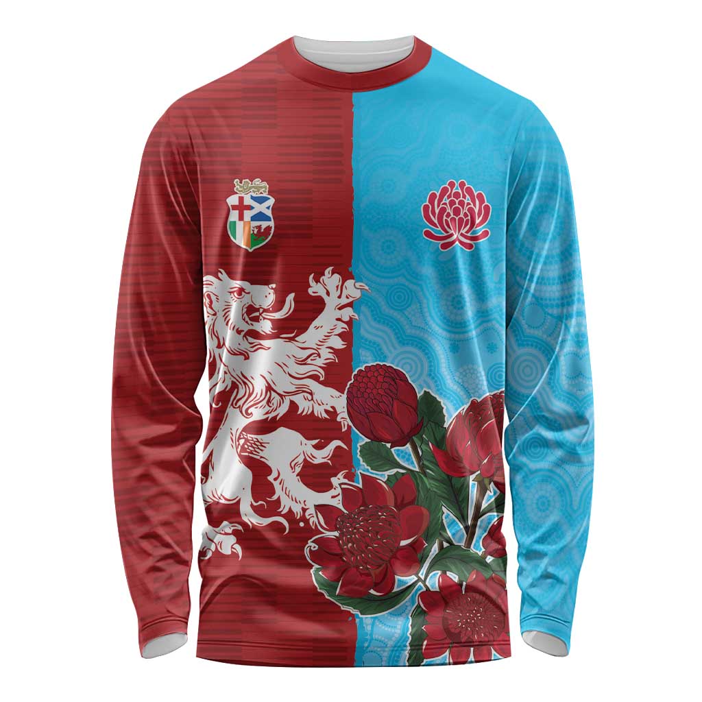 Custom British Lions Waratahs Long Sleeve Shirt Unique Style - Aussie Hoodie