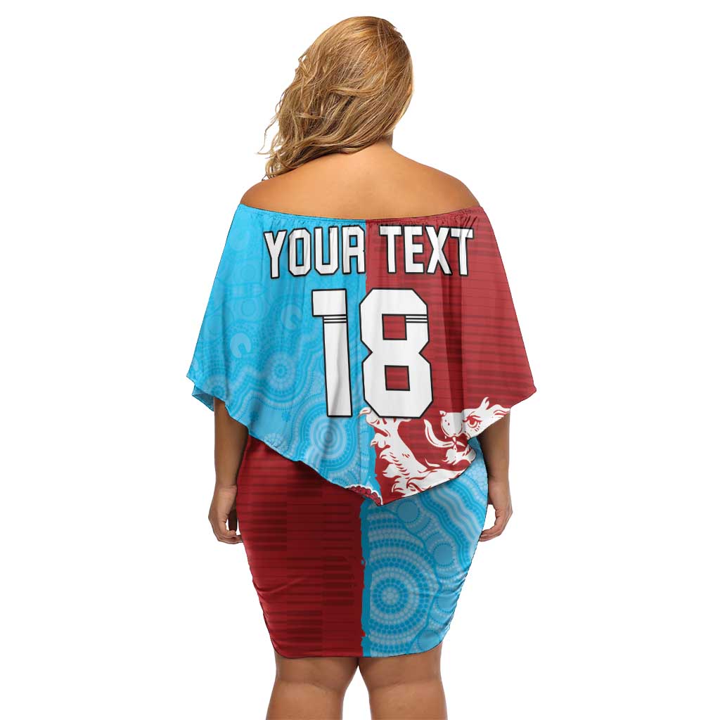 Custom British Lions Waratahs Off Shoulder Short Dress Unique Style - Aussie Hoodie