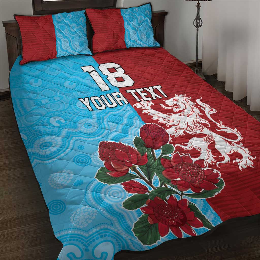 Custom British Lions Waratahs Quilt Bed Set Unique Style - Aussie Hoodie