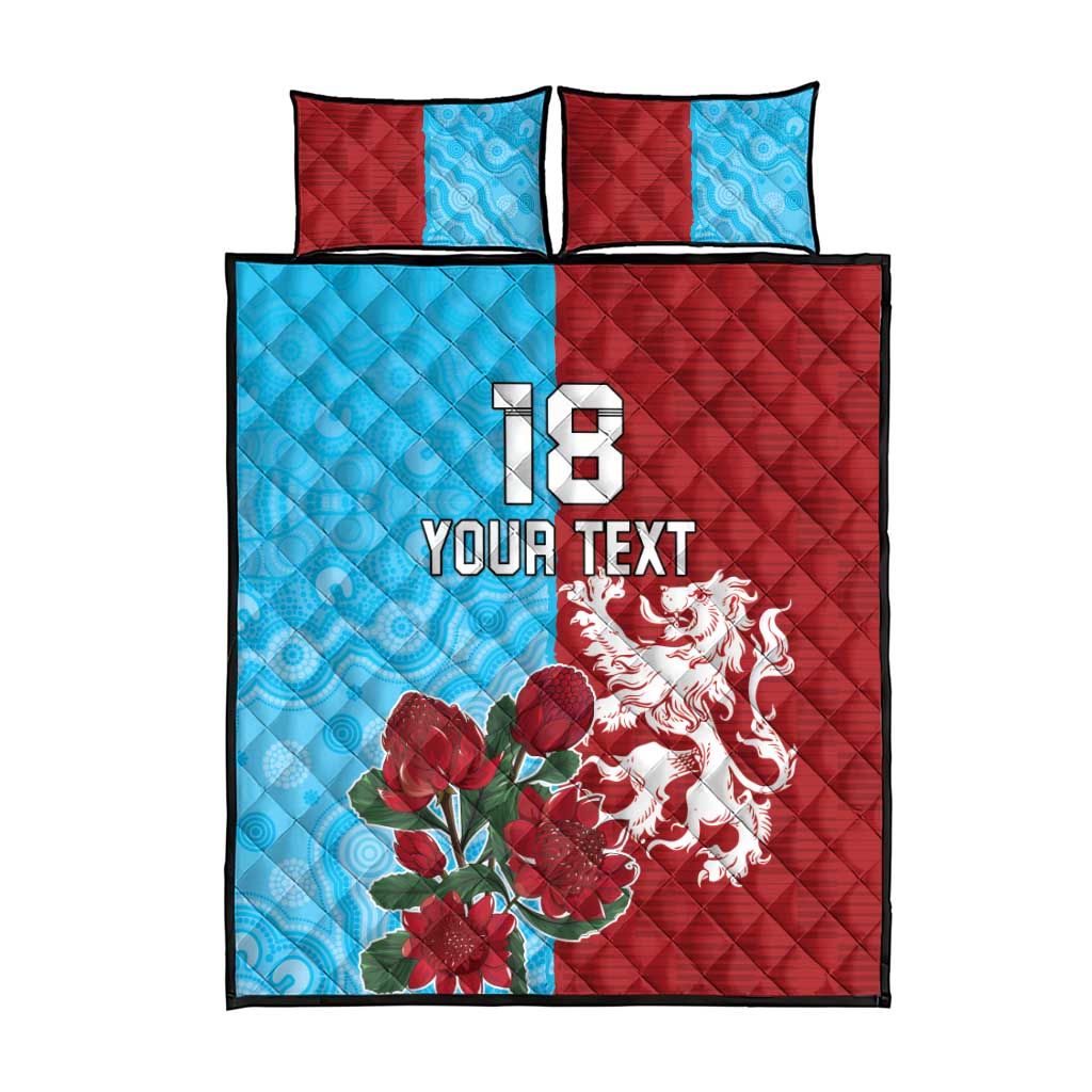 Custom British Lions Waratahs Quilt Bed Set Unique Style - Aussie Hoodie