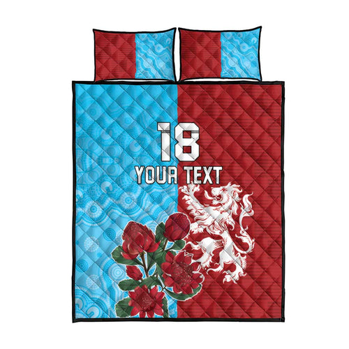 Custom British Lions Waratahs Quilt Bed Set Unique Style - Aussie Hoodie