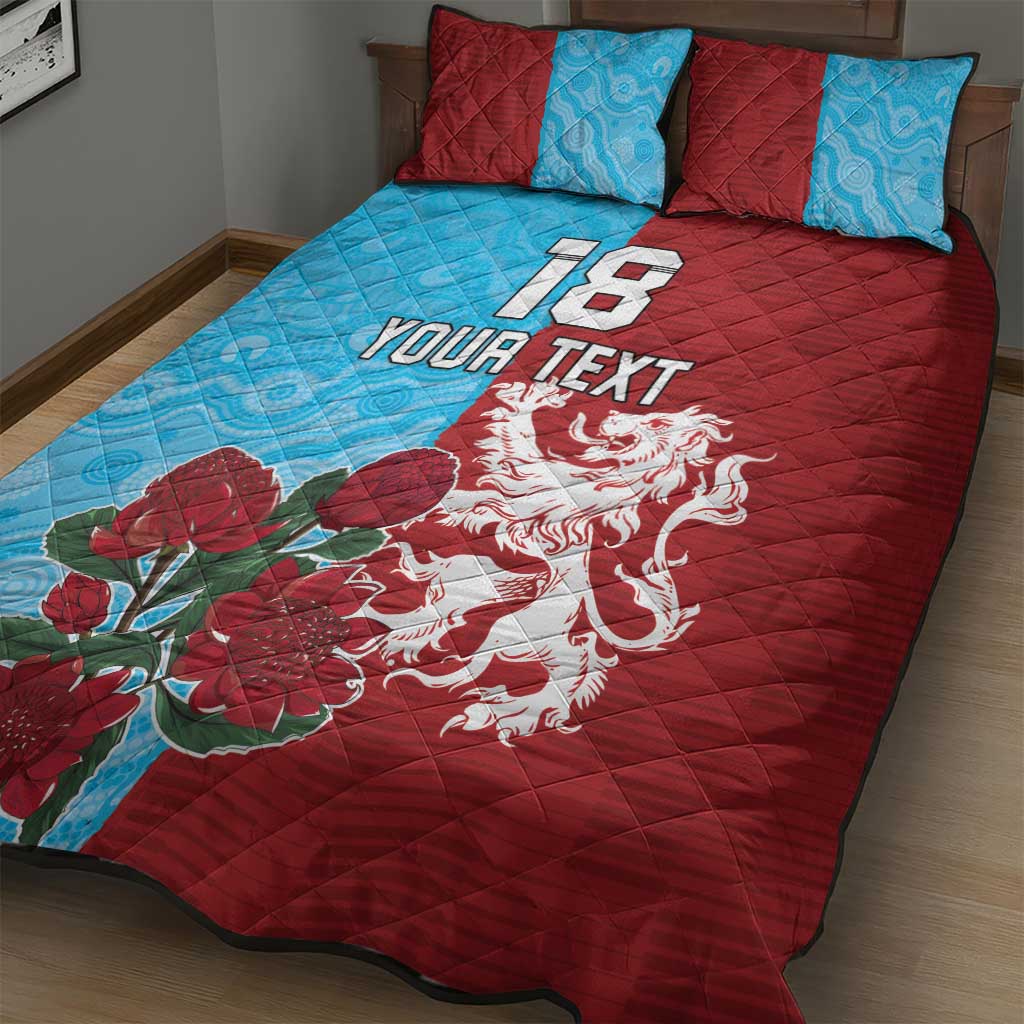 Custom British Lions Waratahs Quilt Bed Set Unique Style - Aussie Hoodie