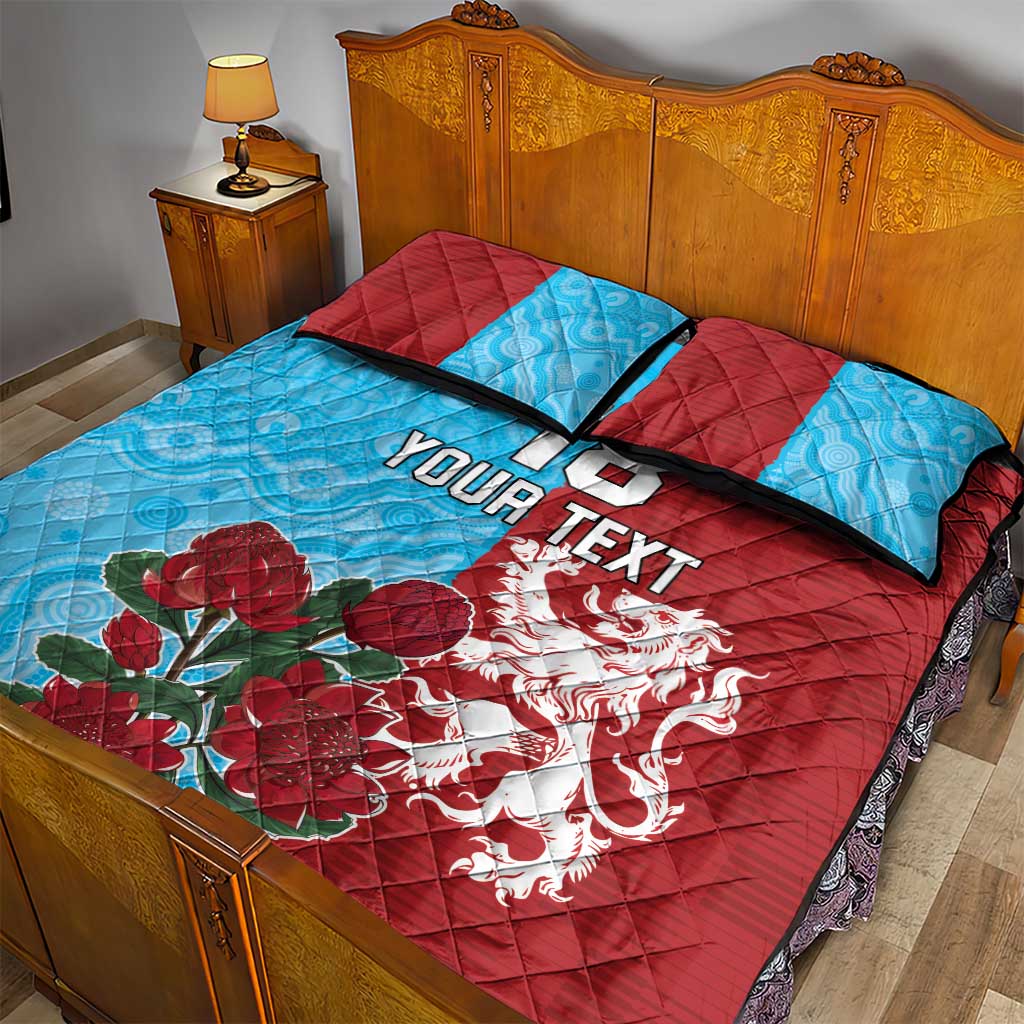 Custom British Lions Waratahs Quilt Bed Set Unique Style - Aussie Hoodie