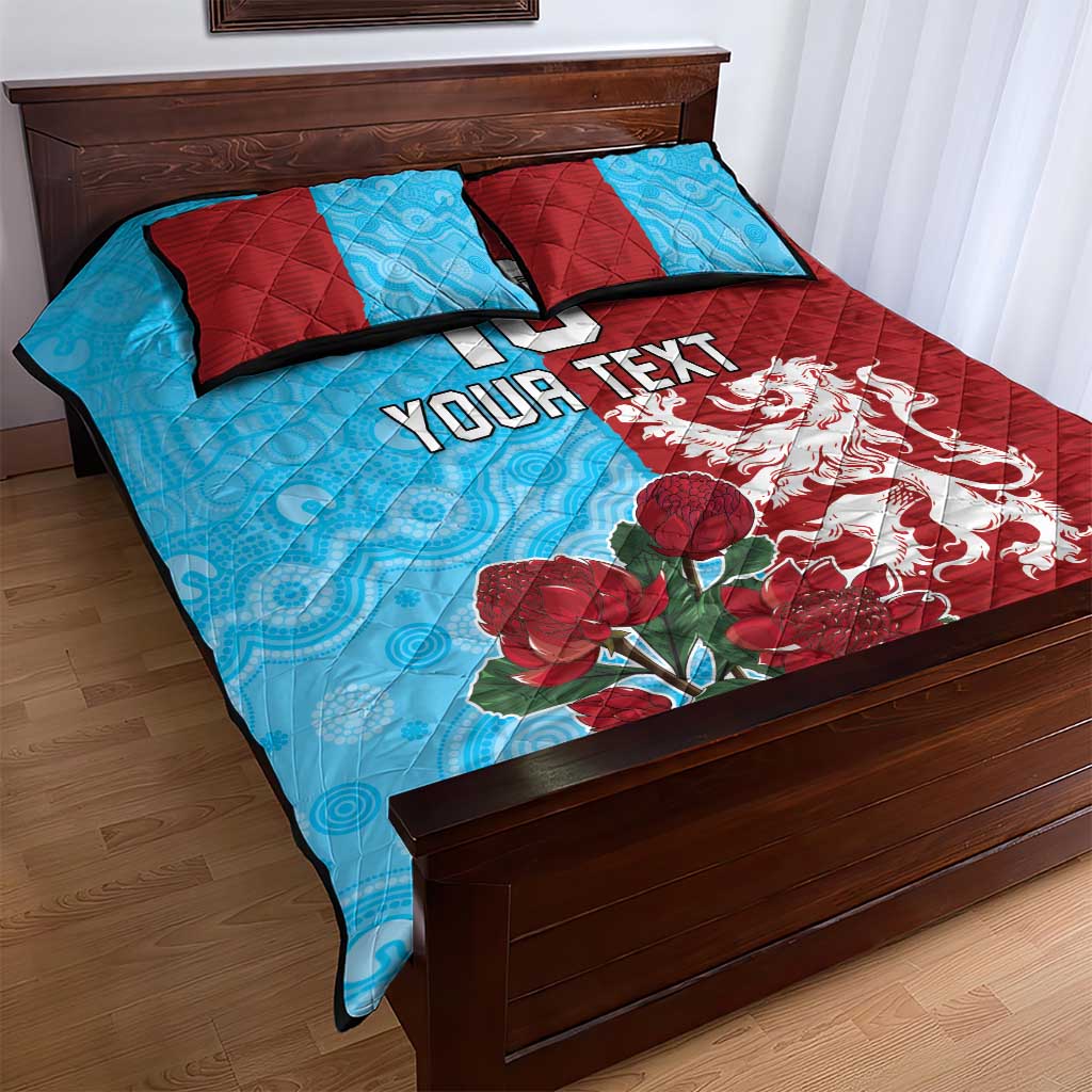 Custom British Lions Waratahs Quilt Bed Set Unique Style - Aussie Hoodie