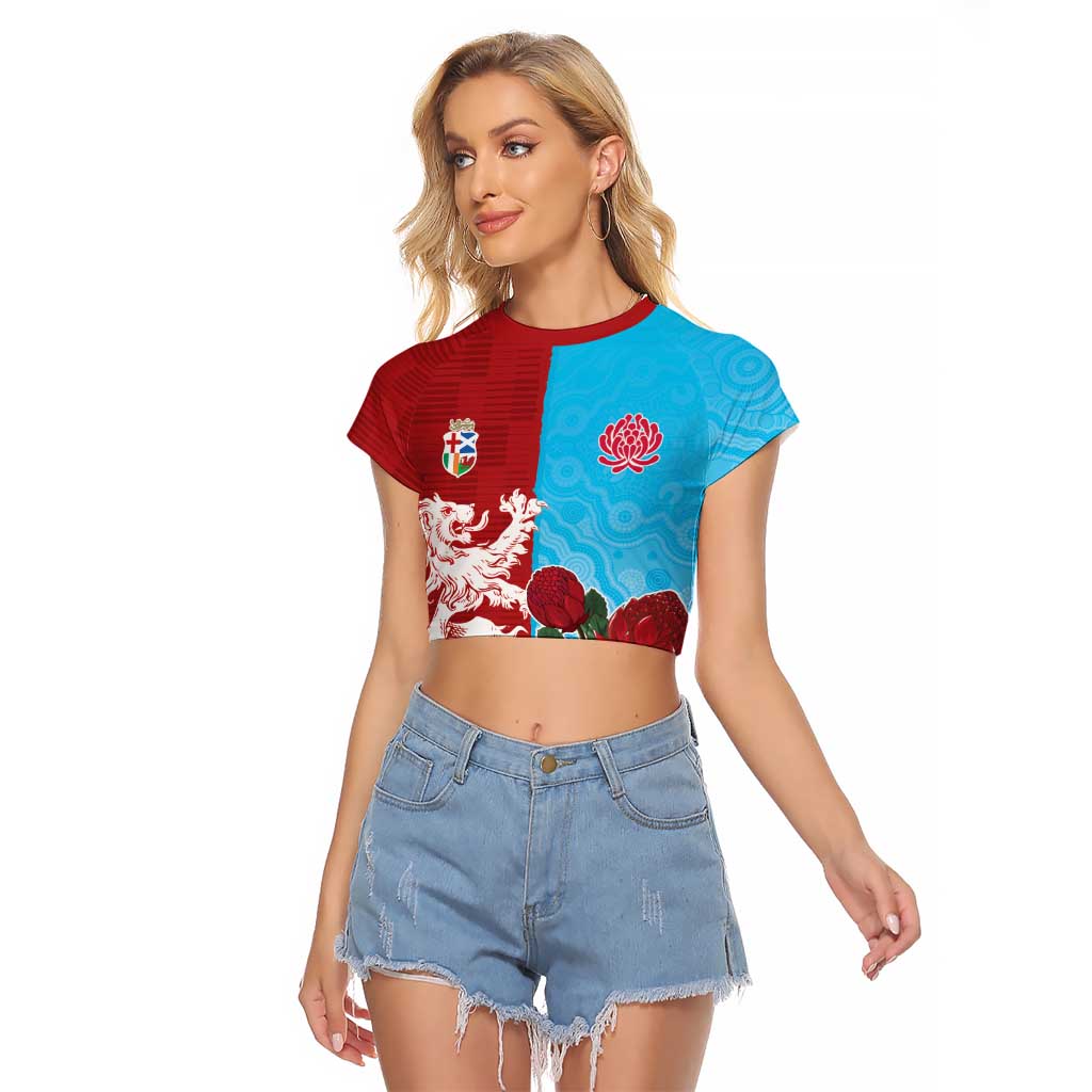 Custom British Lions Waratahs Raglan Cropped T Shirt Unique Style - Aussie Hoodie