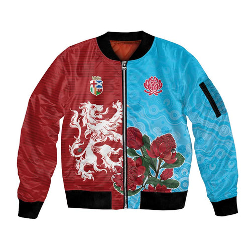 Custom British Lions Waratahs Sleeve Zip Bomber Jacket Unique Style - Aussie Hoodie