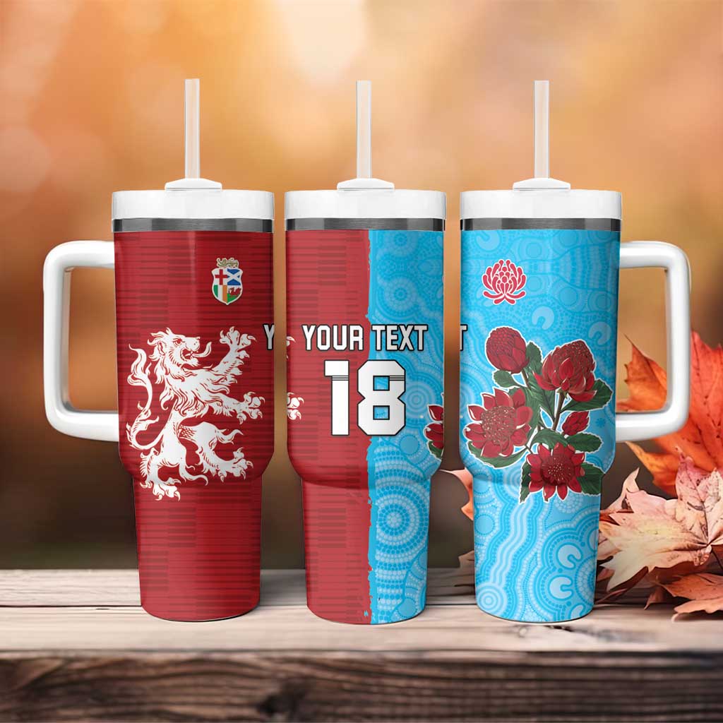 Custom British Lions Waratahs Tumbler With Handle Unique Style - Aussie Hoodie