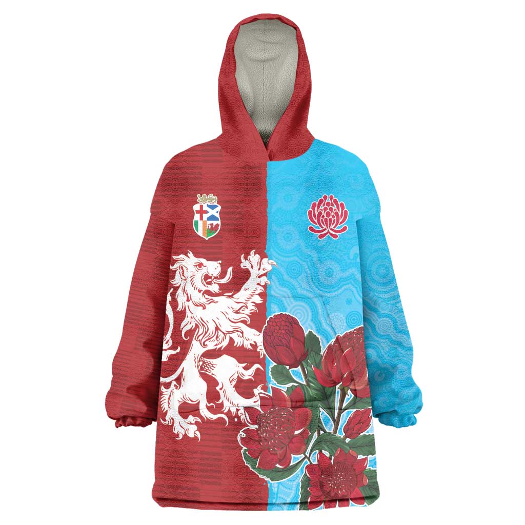 Custom British Lions Waratahs Wearable Blanket Hoodie Unique Style - Aussie Hoodie
