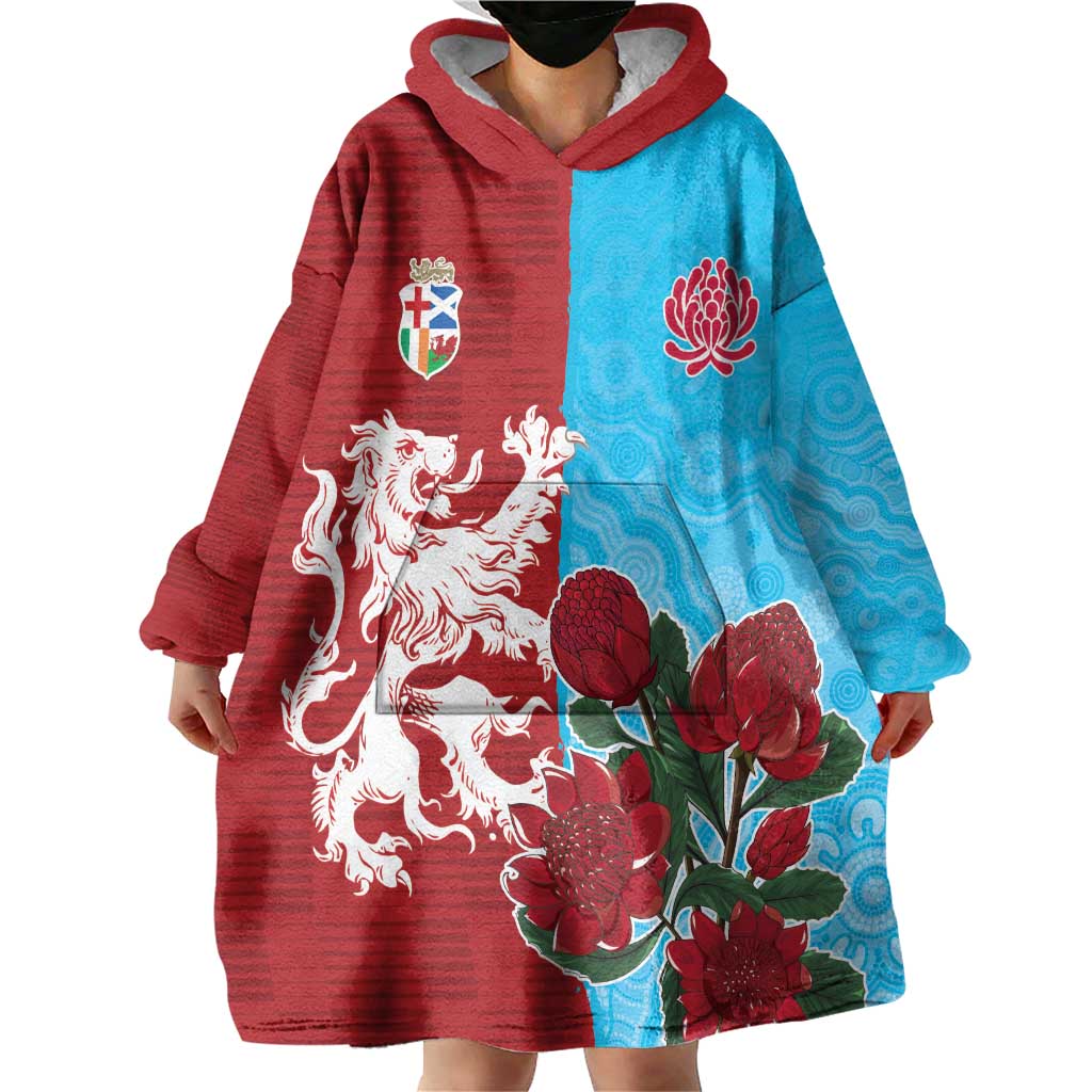Custom British Lions Waratahs Wearable Blanket Hoodie Unique Style - Aussie Hoodie