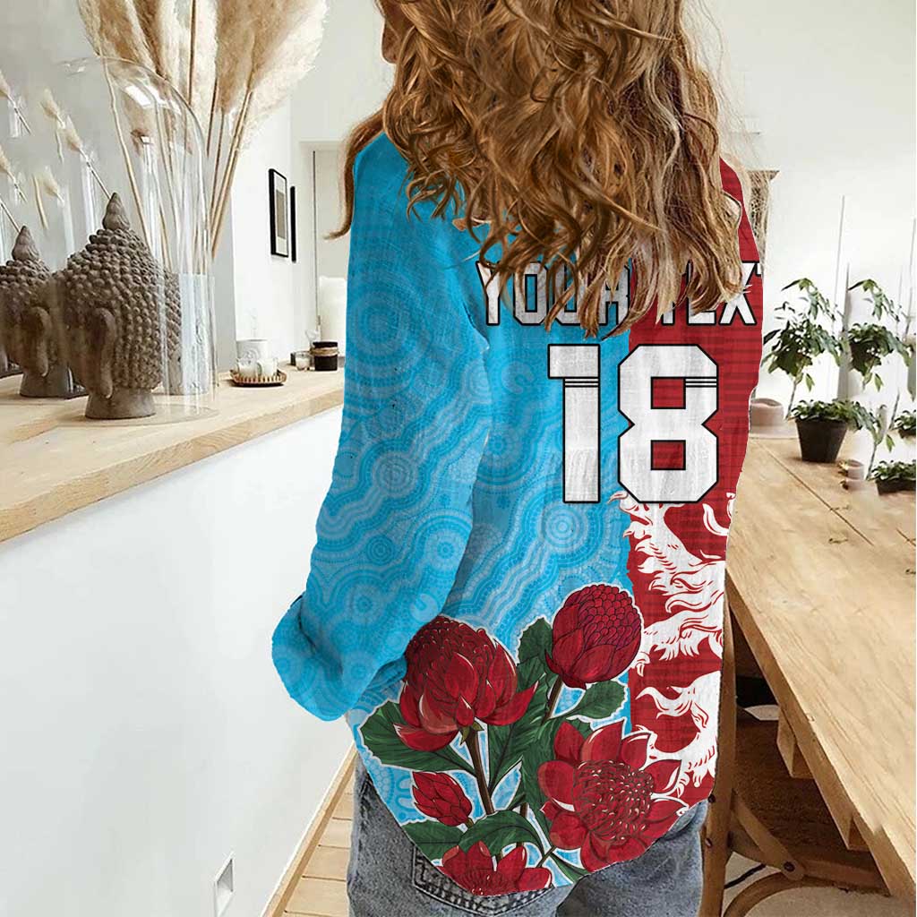 Custom British Lions Waratahs Women Casual Shirt Unique Style - Aussie Hoodie
