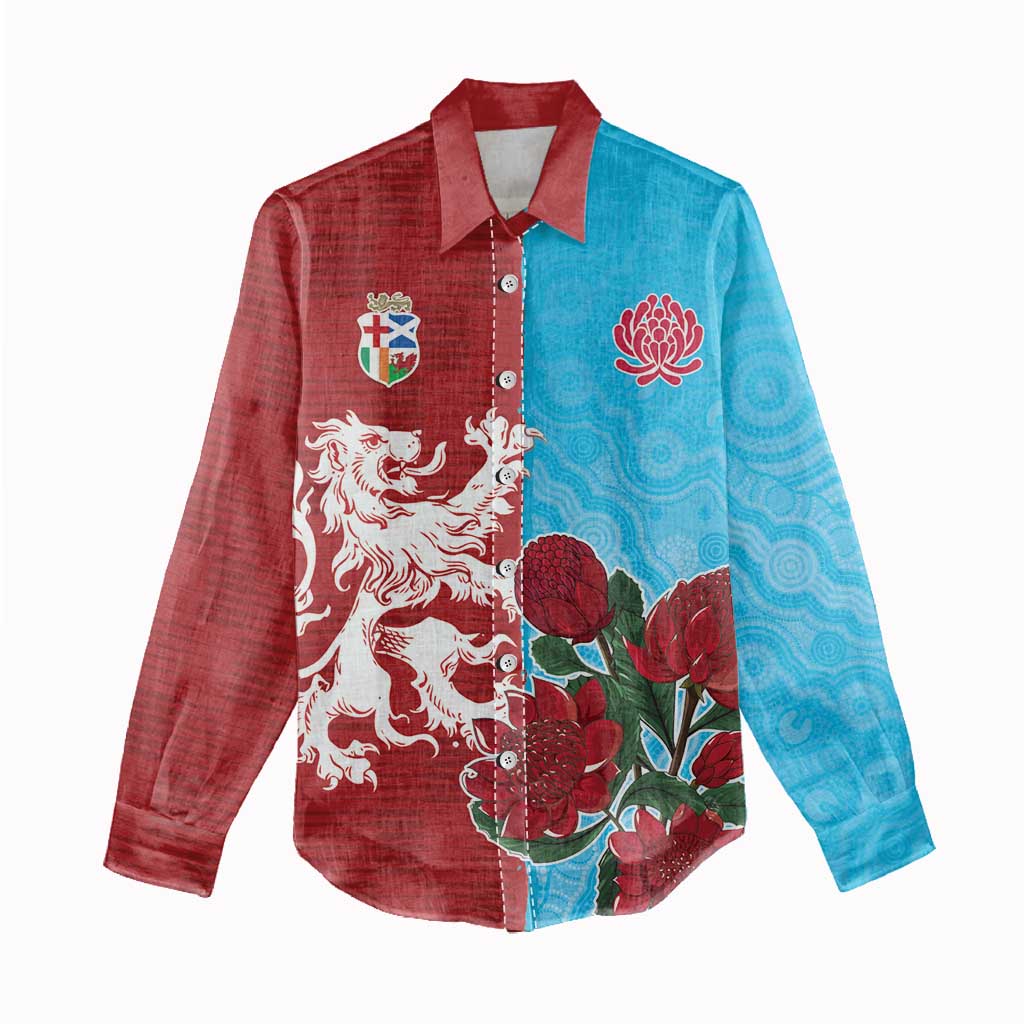 Custom British Lions Waratahs Women Casual Shirt Unique Style - Aussie Hoodie