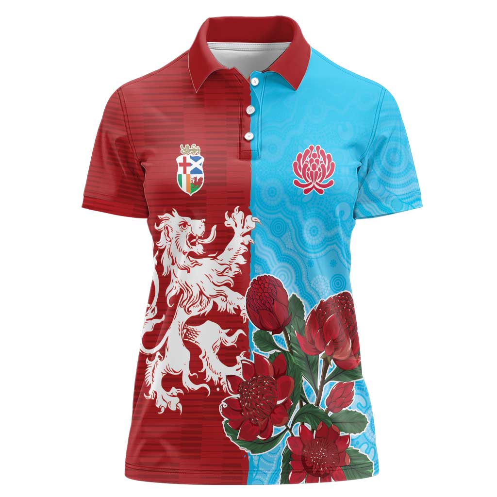 Custom British Lions Waratahs Women Polo Shirt Unique Style - Aussie Hoodie