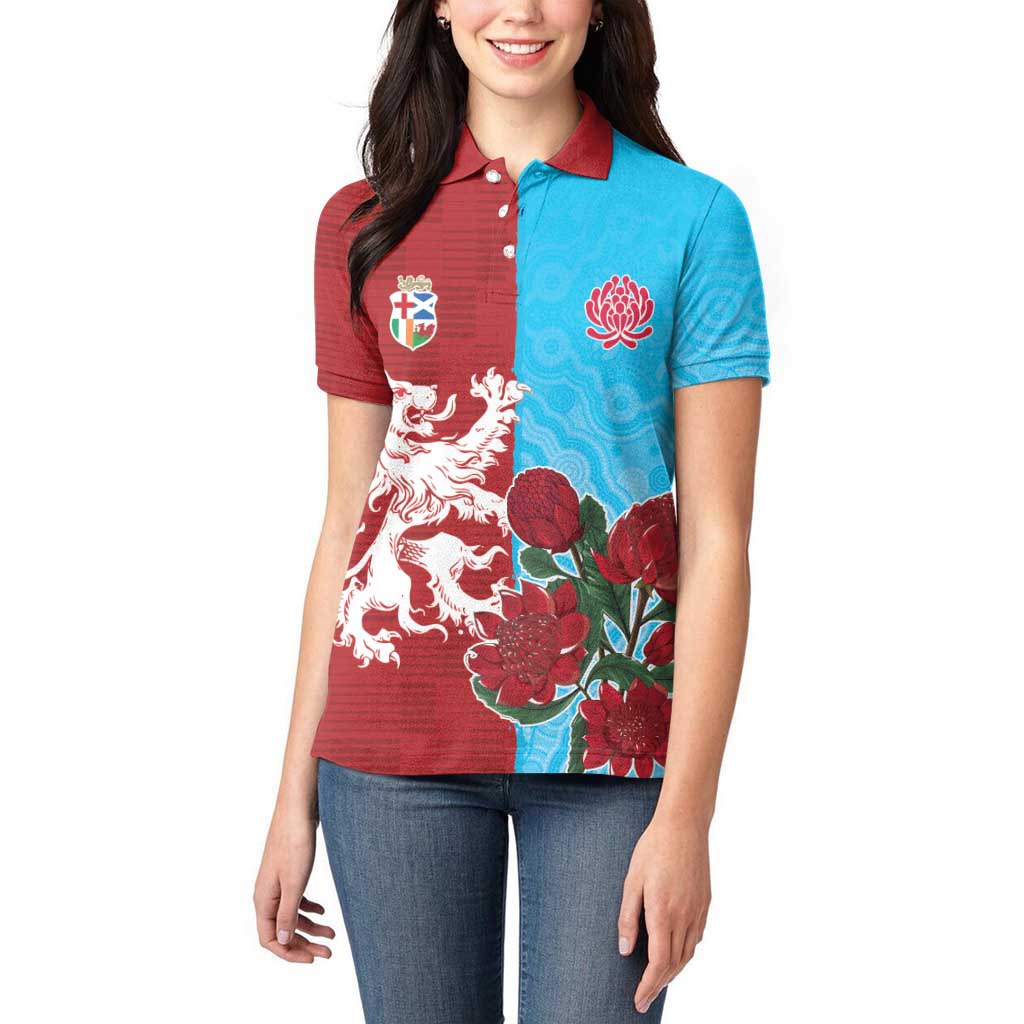 Custom British Lions Waratahs Women Polo Shirt Unique Style - Aussie Hoodie