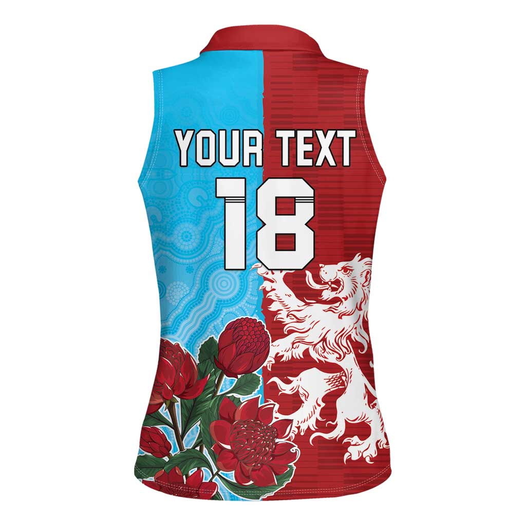 Custom British Lions Waratahs Women Sleeveless Polo Shirt Unique Style - Aussie Hoodie
