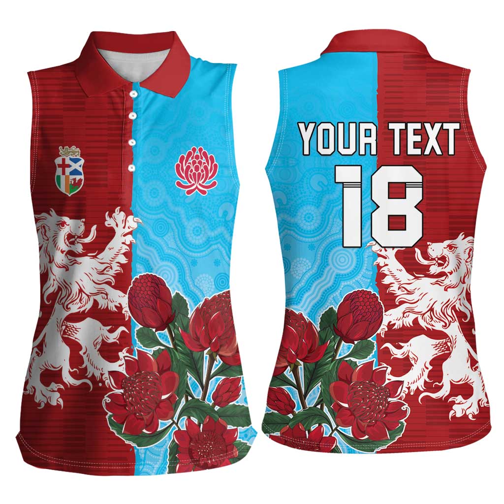 Custom British Lions Waratahs Women Sleeveless Polo Shirt Unique Style - Aussie Hoodie