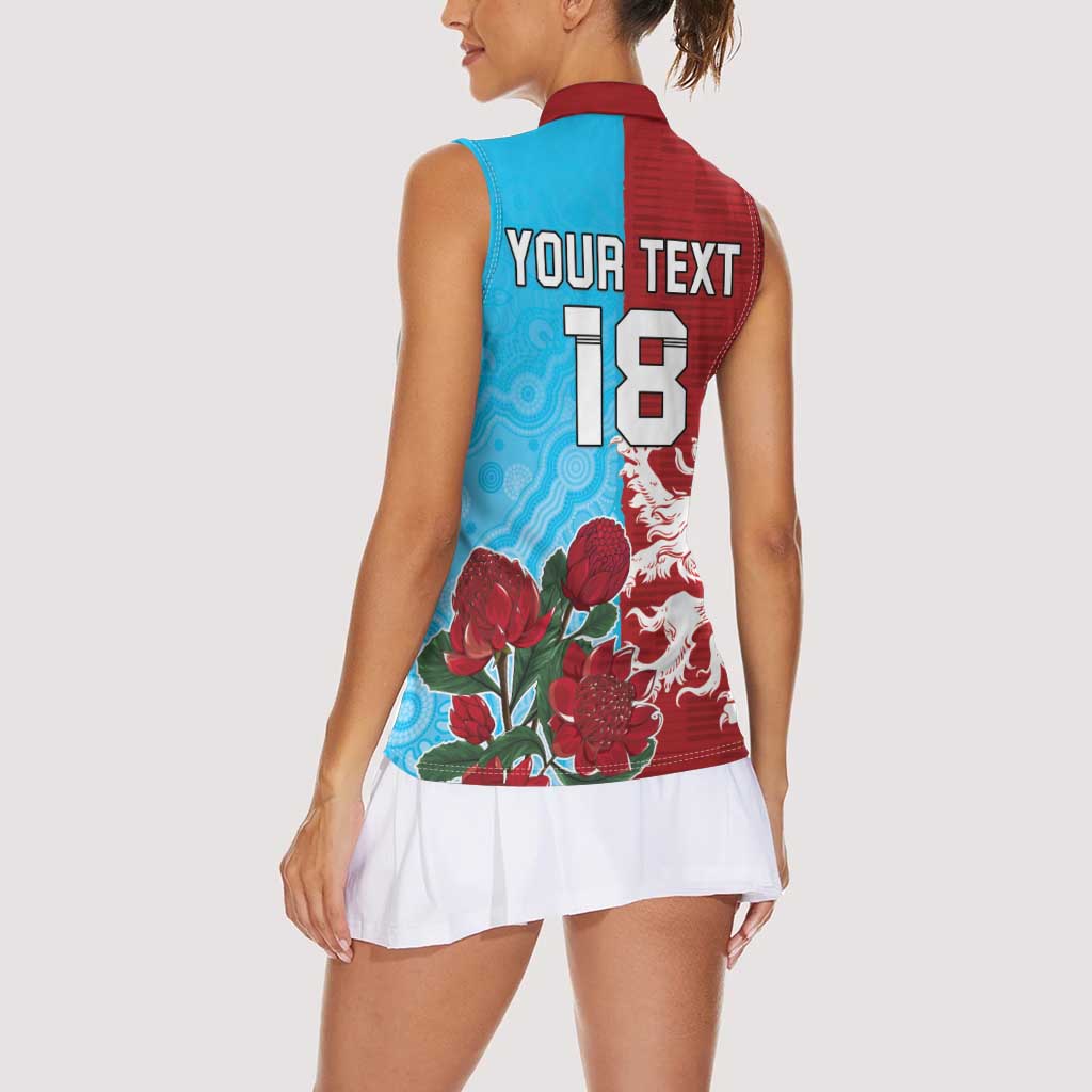 Custom British Lions Waratahs Women Sleeveless Polo Shirt Unique Style - Aussie Hoodie