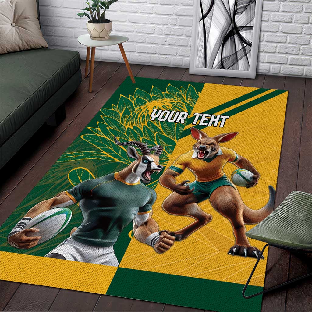 Personalized Rugby South Africa Australia Area Rug Springboks Wallabies Mascot Go Champions - Aussie Hoodie