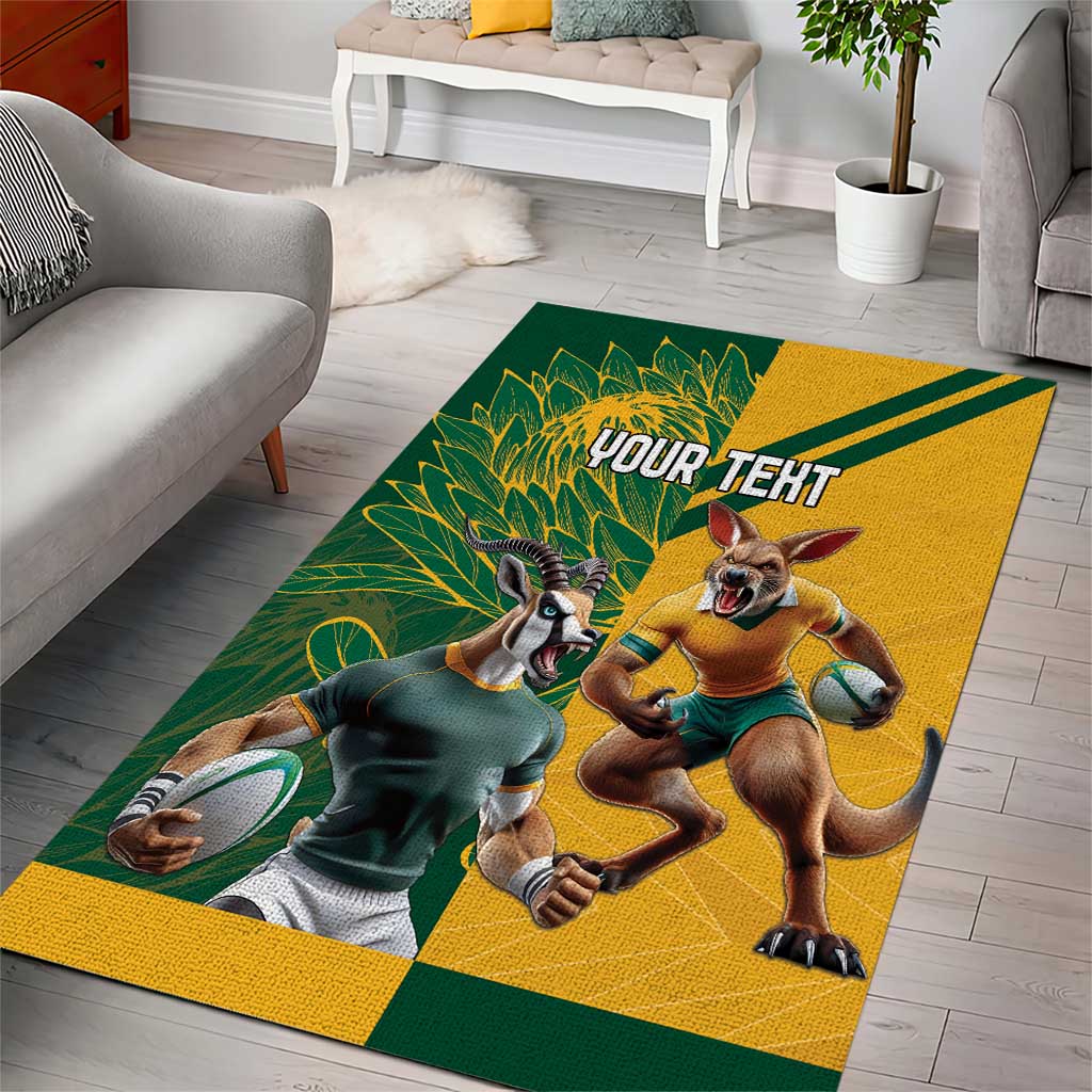 Personalized Rugby South Africa Australia Area Rug Springboks Wallabies Mascot Go Champions - Aussie Hoodie