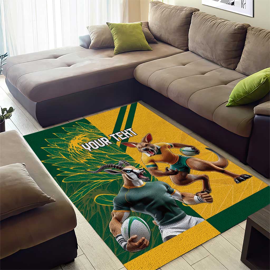 Personalized Rugby South Africa Australia Area Rug Springboks Wallabies Mascot Go Champions - Aussie Hoodie