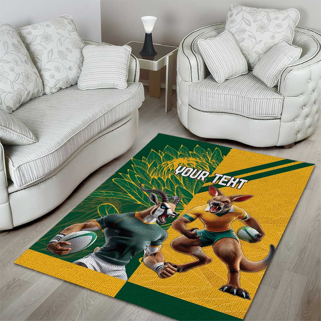 Personalized Rugby South Africa Australia Area Rug Springboks Wallabies Mascot Go Champions - Aussie Hoodie