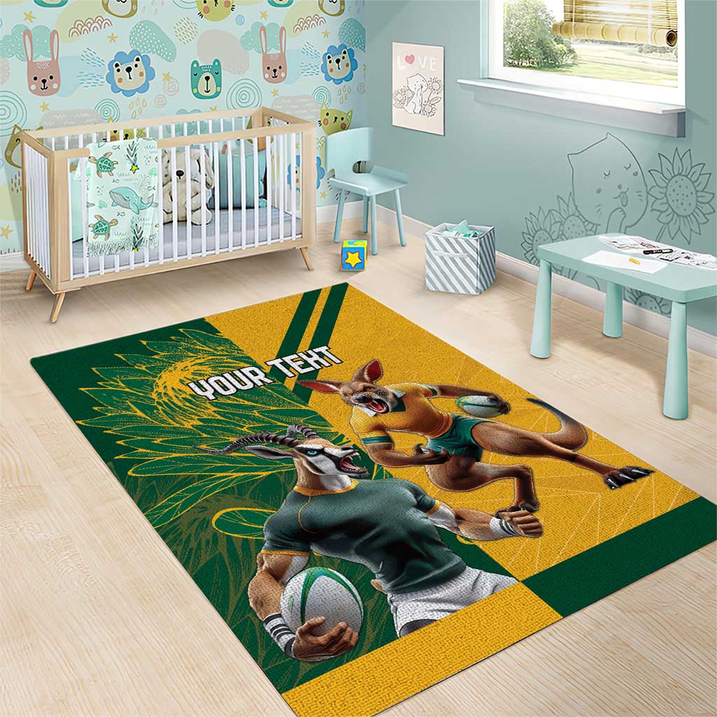 Personalized Rugby South Africa Australia Area Rug Springboks Wallabies Mascot Go Champions - Aussie Hoodie