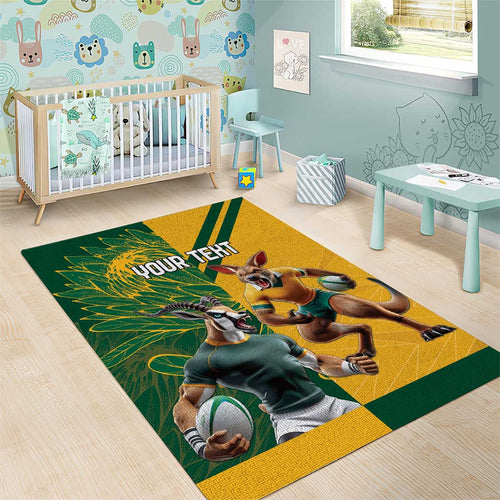 Personalized Rugby South Africa Australia Area Rug Springboks Wallabies Mascot Go Champions - Aussie Hoodie