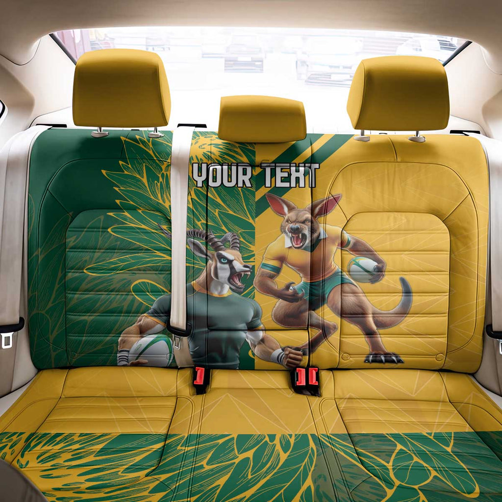 Personalized Rugby South Africa Australia Back Car Seat Cover Springboks Wallabies Mascot Go Champions - Aussie Hoodie