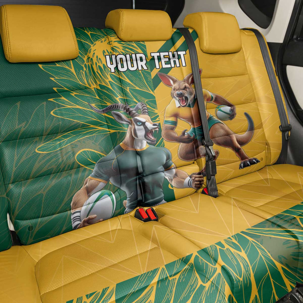 Personalized Rugby South Africa Australia Back Car Seat Cover Springboks Wallabies Mascot Go Champions - Aussie Hoodie