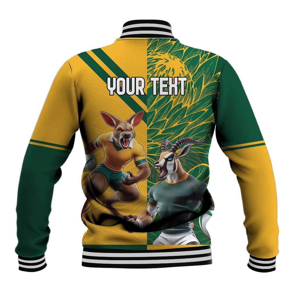 Personalized Rugby South Africa Australia Baseball Jacket Springboks Wallabies Mascot Go Champions - Aussie Hoodie