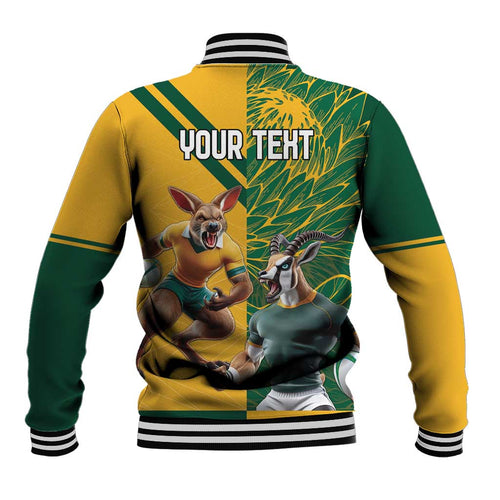 Personalized Rugby South Africa Australia Baseball Jacket Springboks Wallabies Mascot Go Champions - Aussie Hoodie