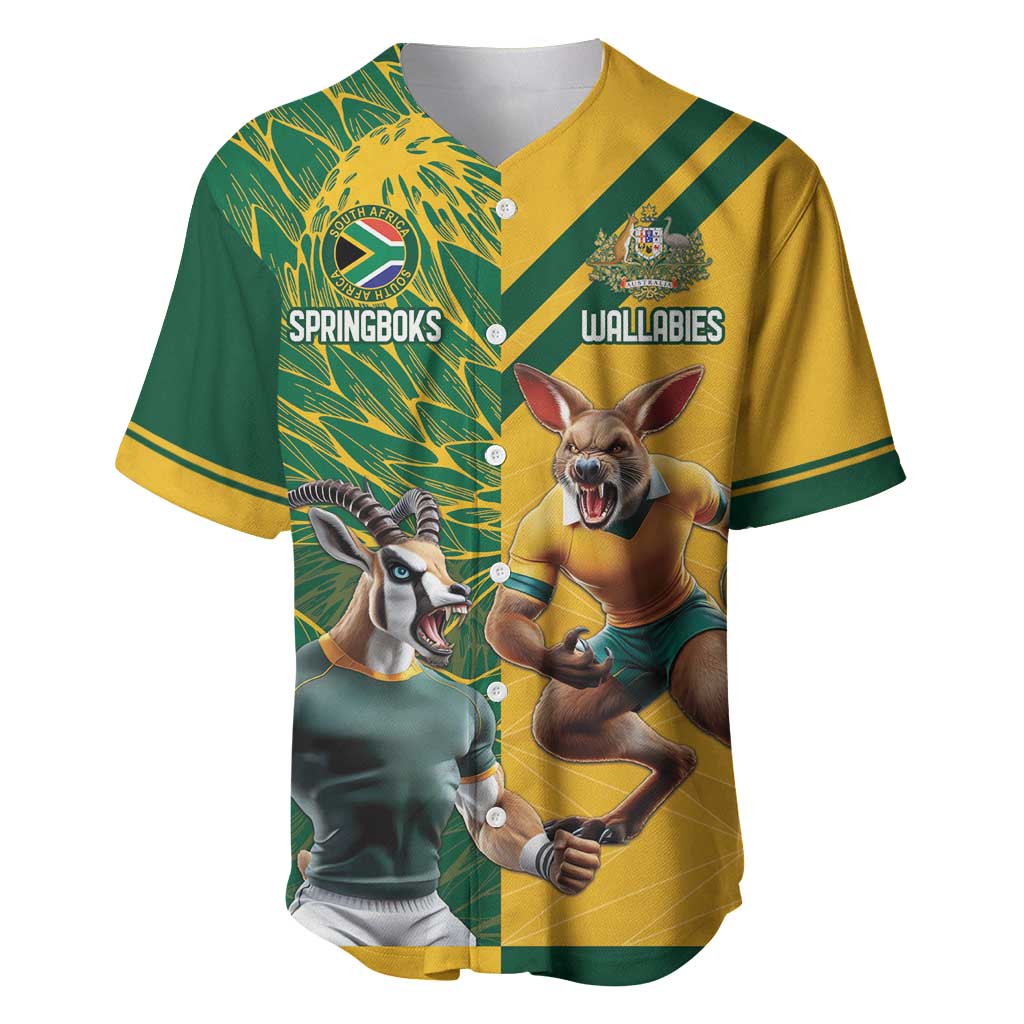 Personalized Rugby South Africa Australia Baseball Jersey Springboks Wallabies Mascot Go Champions - Aussie Hoodie