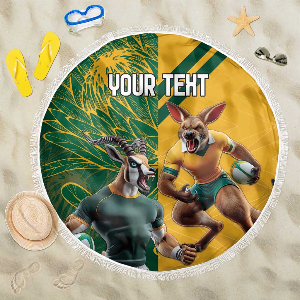 Personalized Rugby South Africa Australia Beach Blanket Springboks Wallabies Mascot Go Champions - Aussie Hoodie