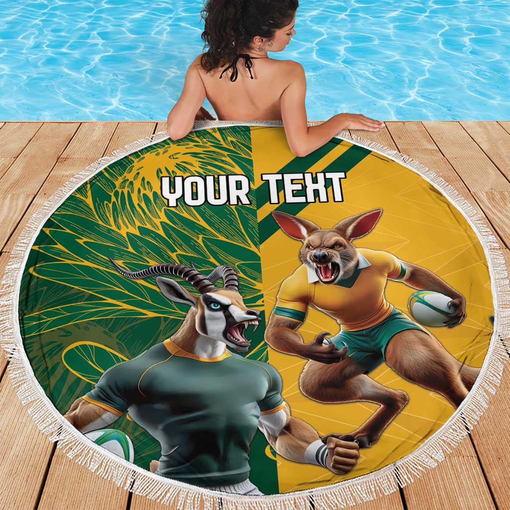 Personalized Rugby South Africa Australia Beach Blanket Springboks Wallabies Mascot Go Champions - Aussie Hoodie