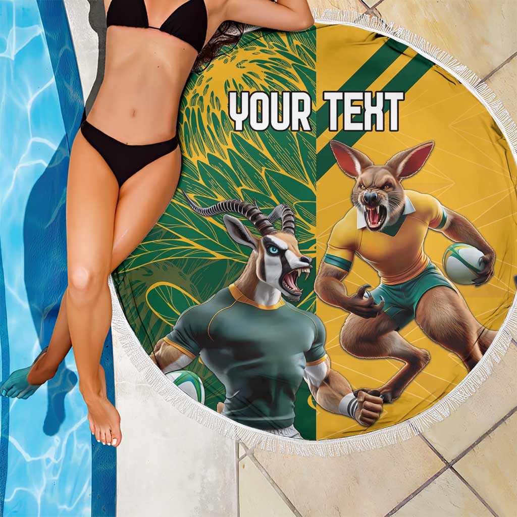 Personalized Rugby South Africa Australia Beach Blanket Springboks Wallabies Mascot Go Champions - Aussie Hoodie