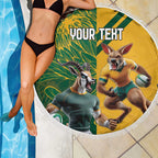 Personalized Rugby South Africa Australia Beach Blanket Springboks Wallabies Mascot Go Champions - Aussie Hoodie