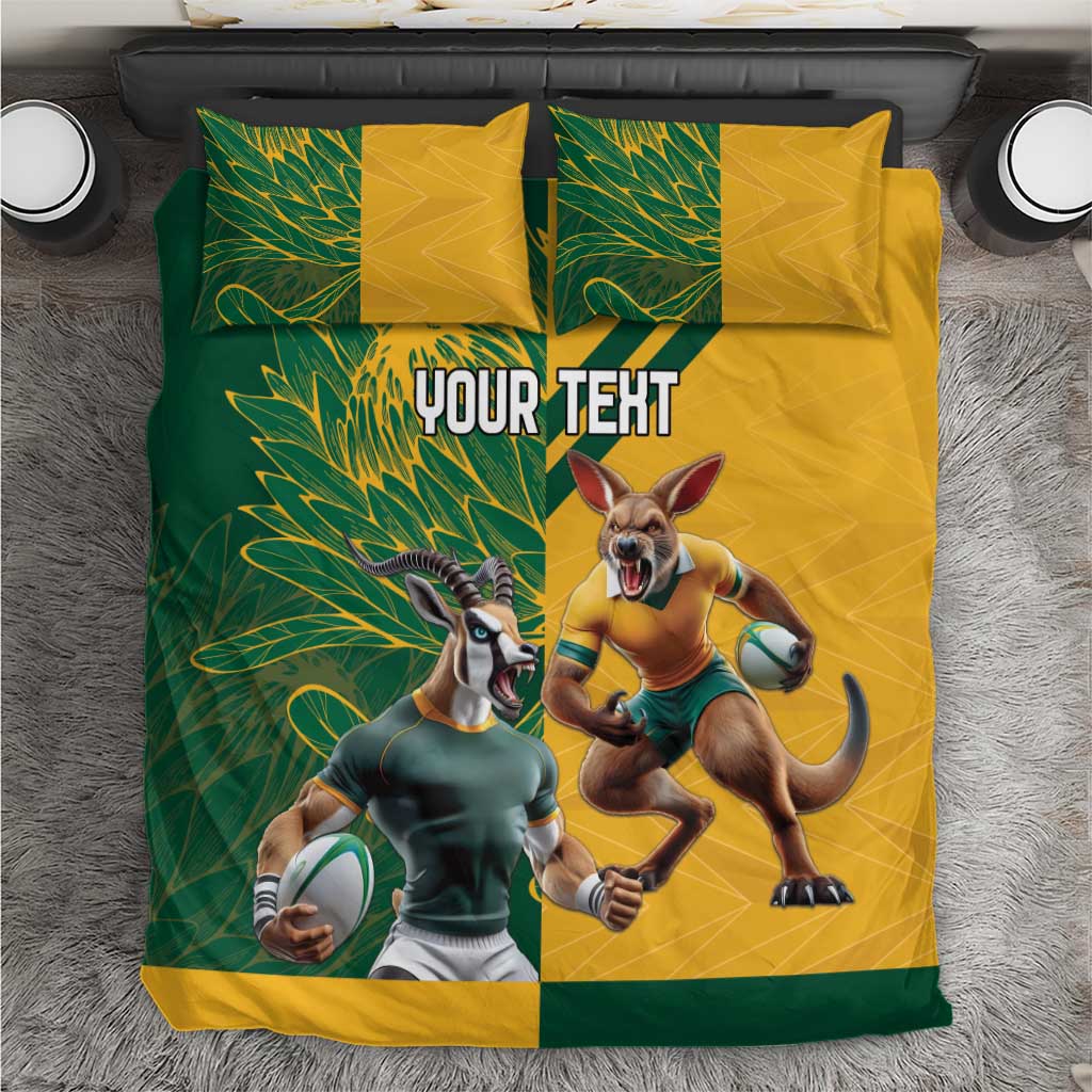 Personalized Rugby South Africa Australia Bedding Set Springboks Wallabies Mascot Go Champions - Aussie Hoodie