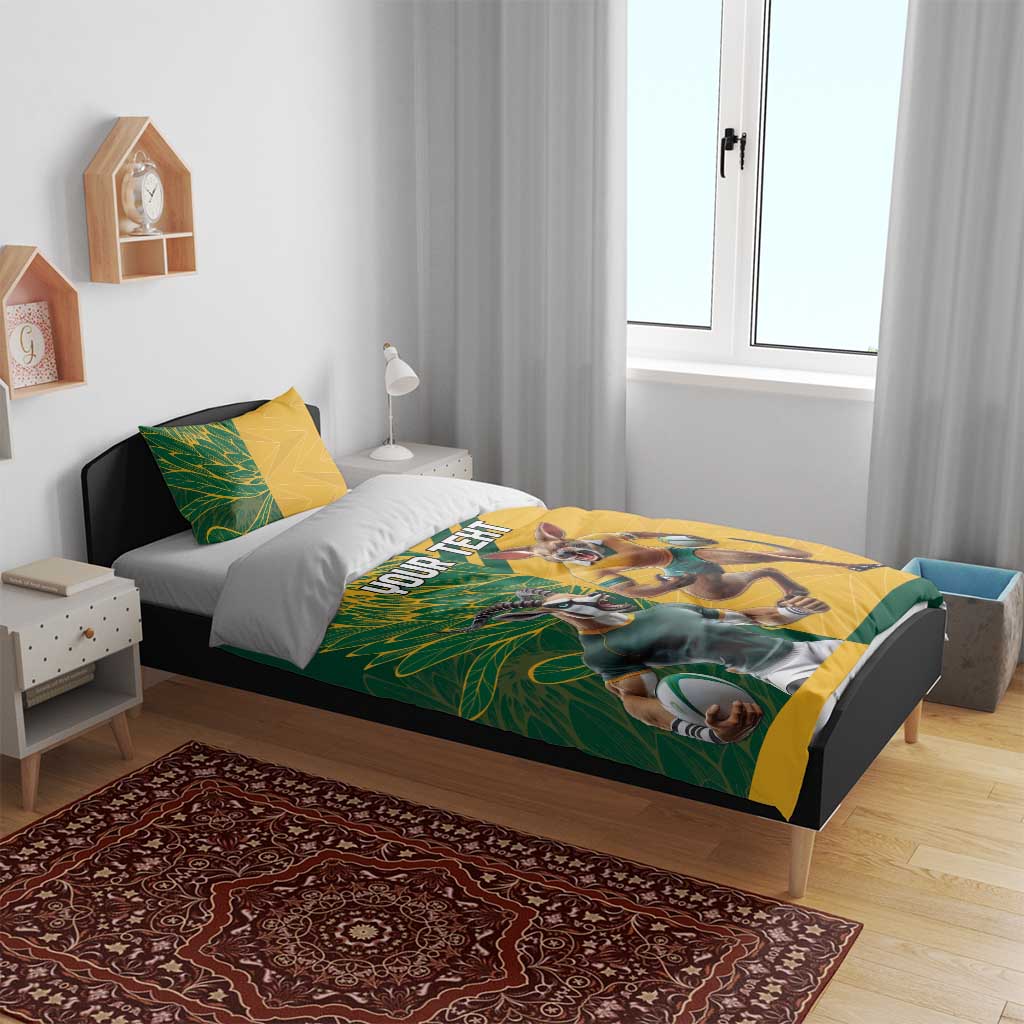 Personalized Rugby South Africa Australia Bedding Set Springboks Wallabies Mascot Go Champions - Aussie Hoodie