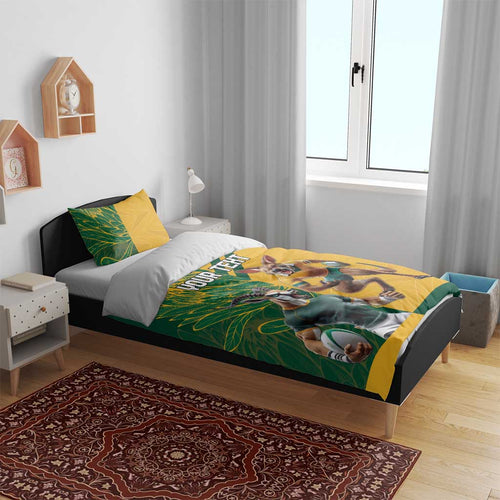 Personalized Rugby South Africa Australia Bedding Set Springboks Wallabies Mascot Go Champions - Aussie Hoodie