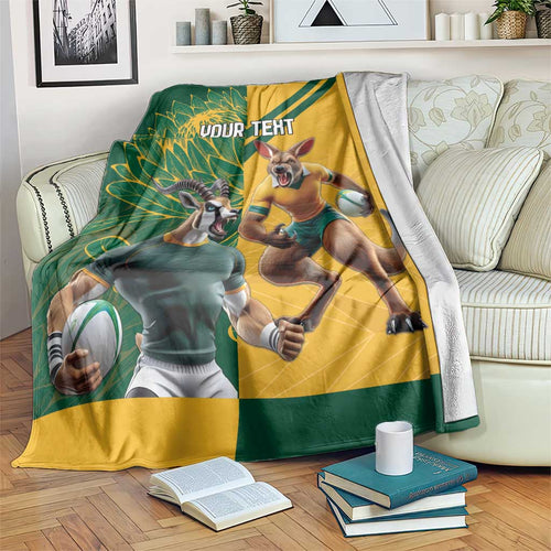 Personalized Rugby South Africa Australia Blanket Springboks Wallabies Mascot Go Champions - Aussie Hoodie