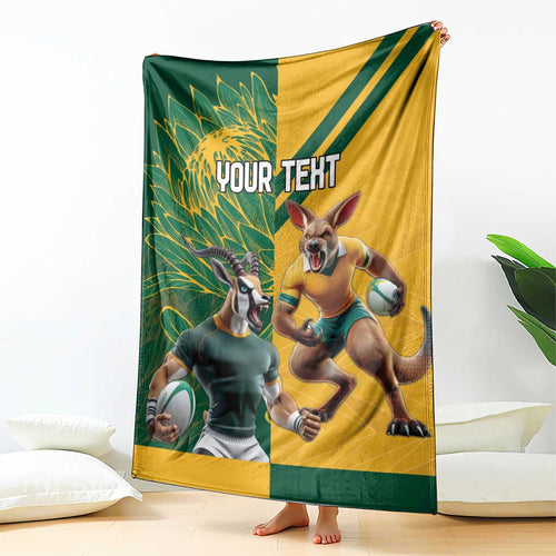 Personalized Rugby South Africa Australia Blanket Springboks Wallabies Mascot Go Champions - Aussie Hoodie