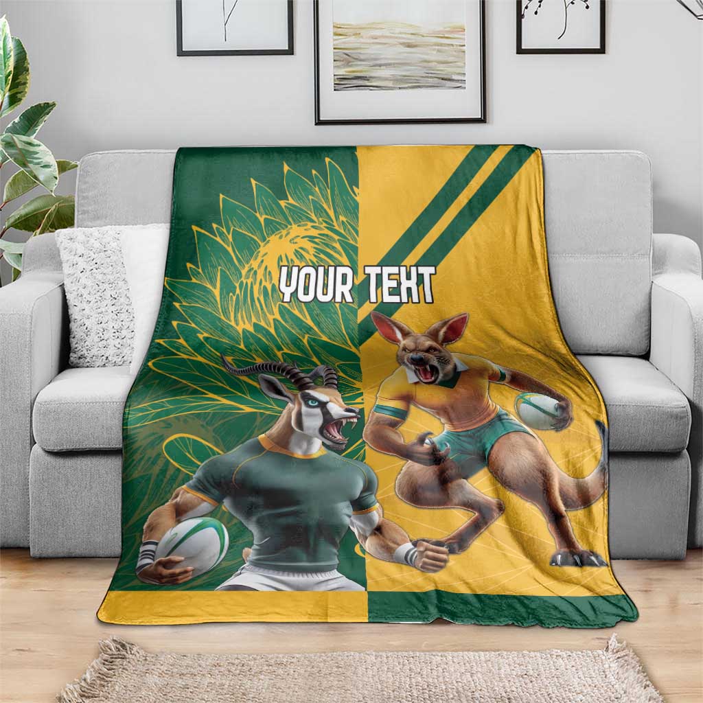 Personalized Rugby South Africa Australia Blanket Springboks Wallabies Mascot Go Champions - Aussie Hoodie