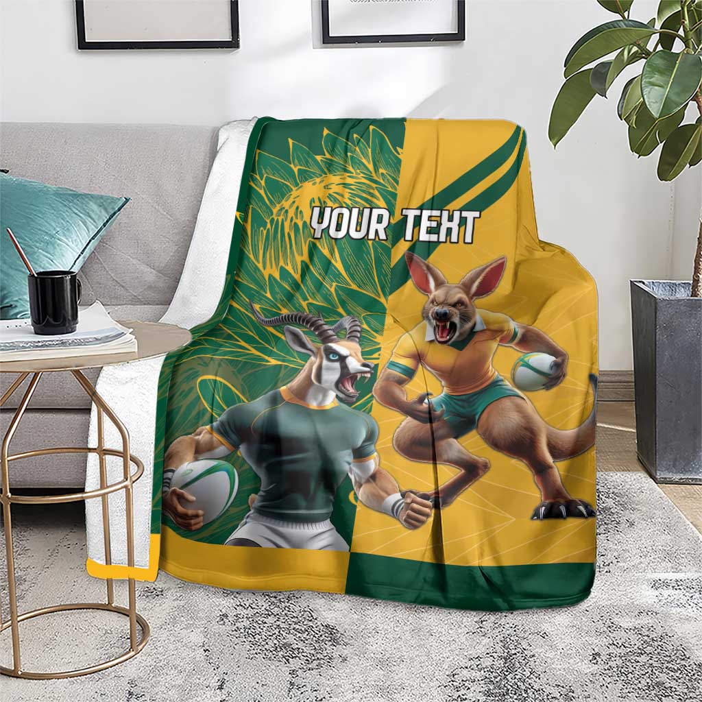 Personalized Rugby South Africa Australia Blanket Springboks Wallabies Mascot Go Champions - Aussie Hoodie