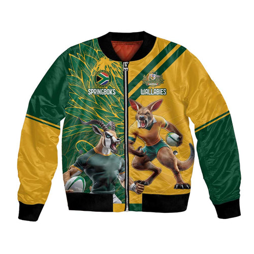 Personalized Rugby South Africa Australia Bomber Jacket Springboks Wallabies Mascot Go Champions - Aussie Hoodie