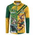 Personalized Rugby South Africa Australia Button Sweatshirt Springboks Wallabies Mascot Go Champions - Aussie Hoodie