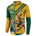 Personalized Rugby South Africa Australia Button Sweatshirt Springboks Wallabies Mascot Go Champions - Aussie Hoodie