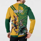 Personalized Rugby South Africa Australia Button Sweatshirt Springboks Wallabies Mascot Go Champions - Aussie Hoodie