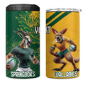 Personalized Rugby South Africa Australia 4 in 1 Can Cooler Tumbler Springboks Wallabies Mascot Go Champions - Aussie Hoodie