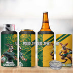 Personalized Rugby South Africa Australia 4 in 1 Can Cooler Tumbler Springboks Wallabies Mascot Go Champions - Aussie Hoodie